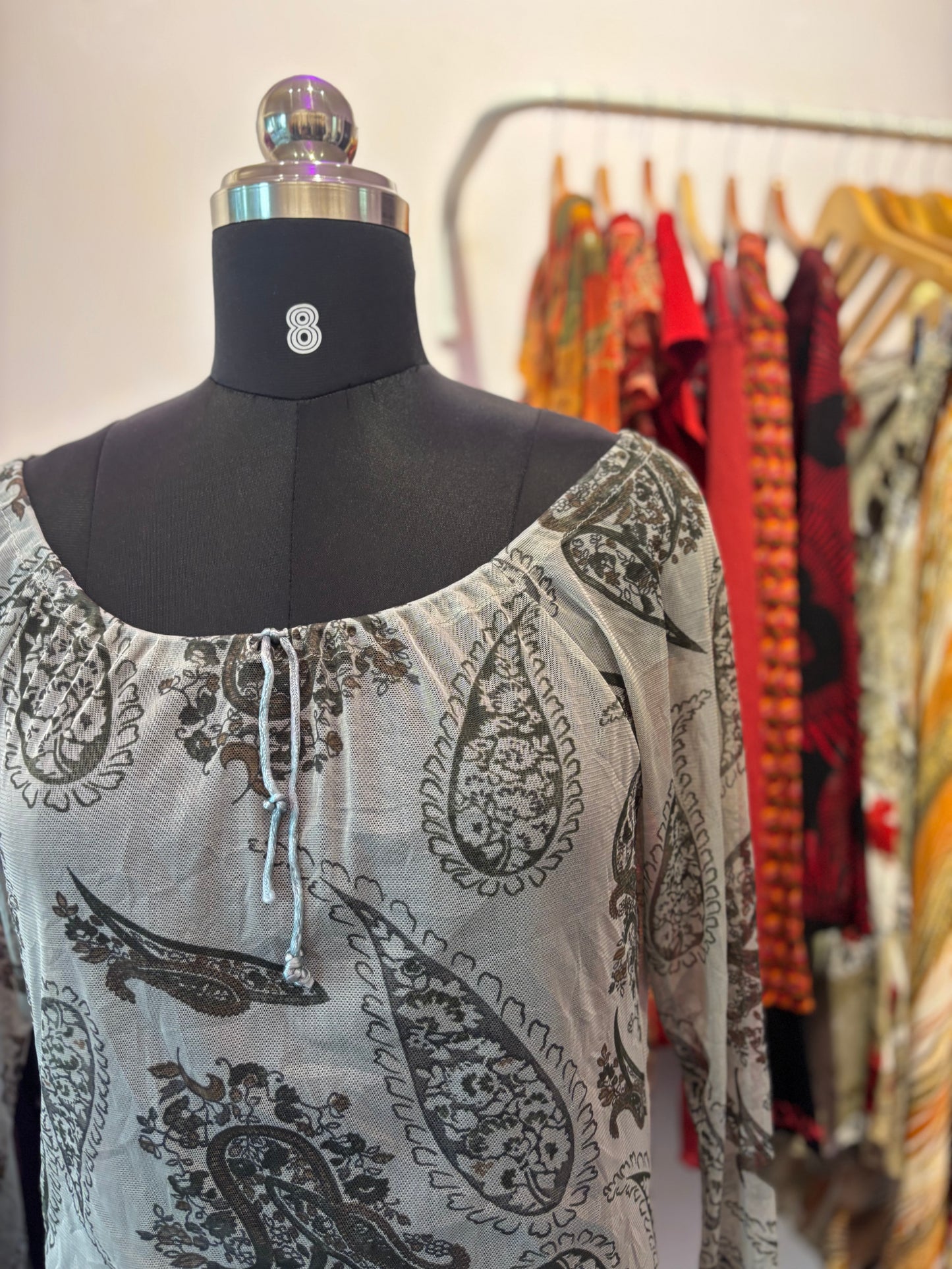 Grey paisley top