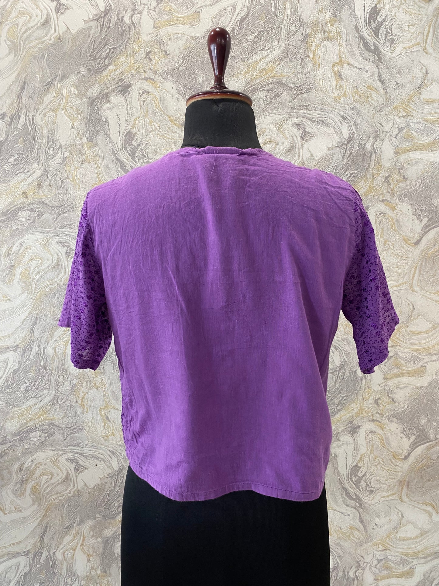 Purple chikankari top