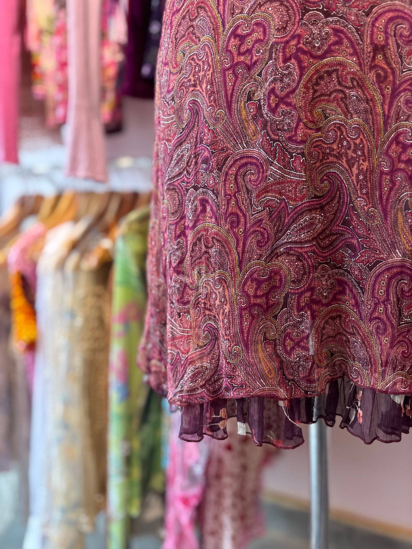 Vintage paisley chiffon dress