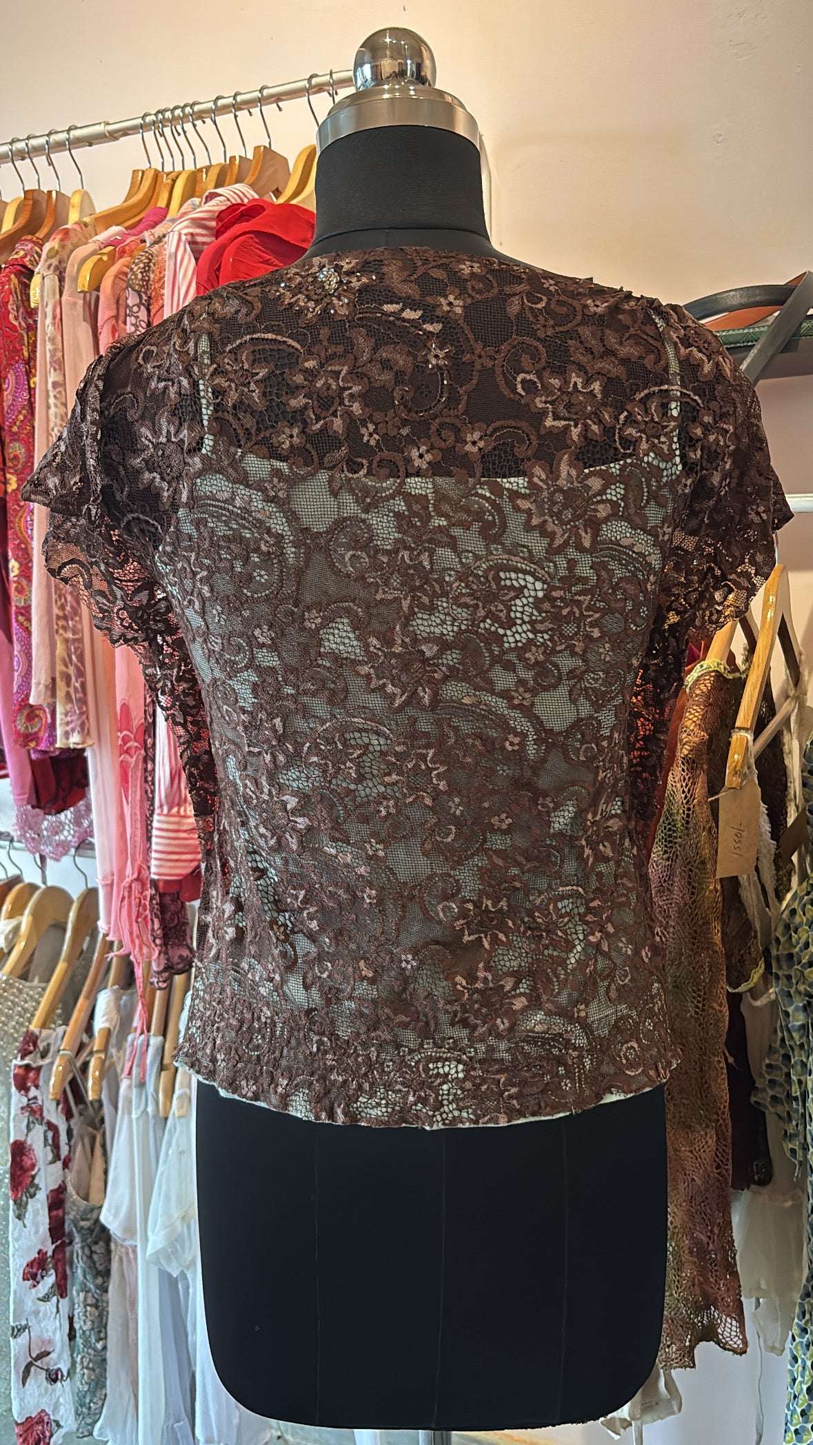 Brown beaded top