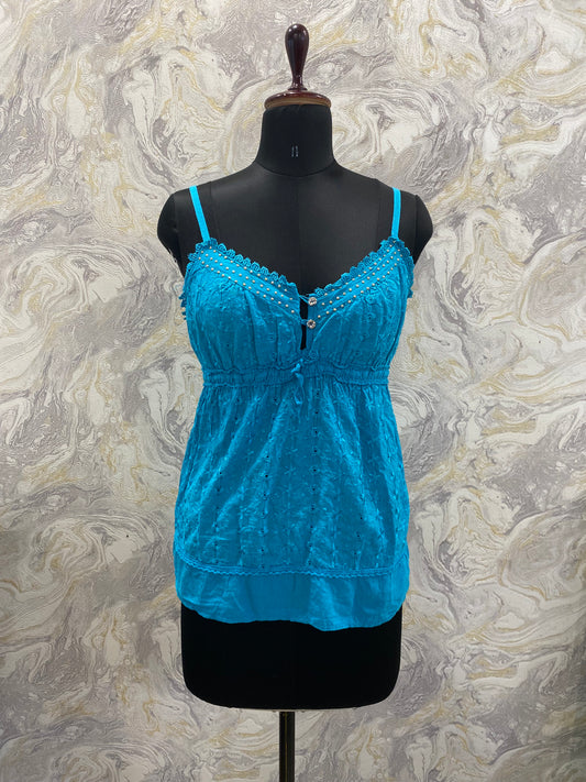 Blue lacy cami