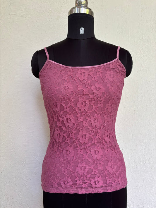Pink lacy cami