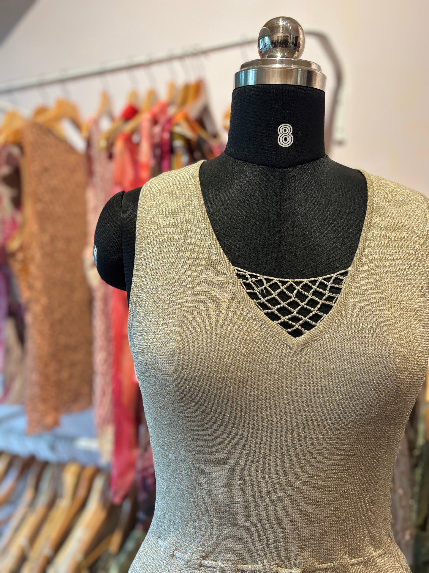 Shimmer beaded ends top