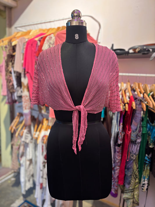 Pink beaded overwear