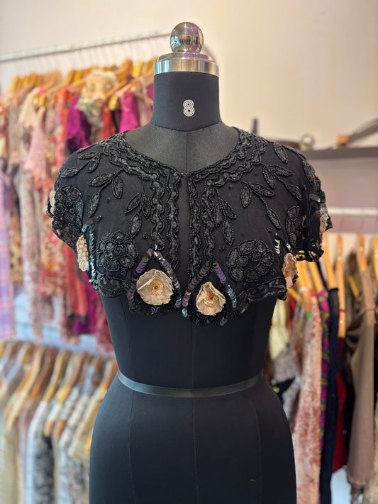 Black beaded overwear