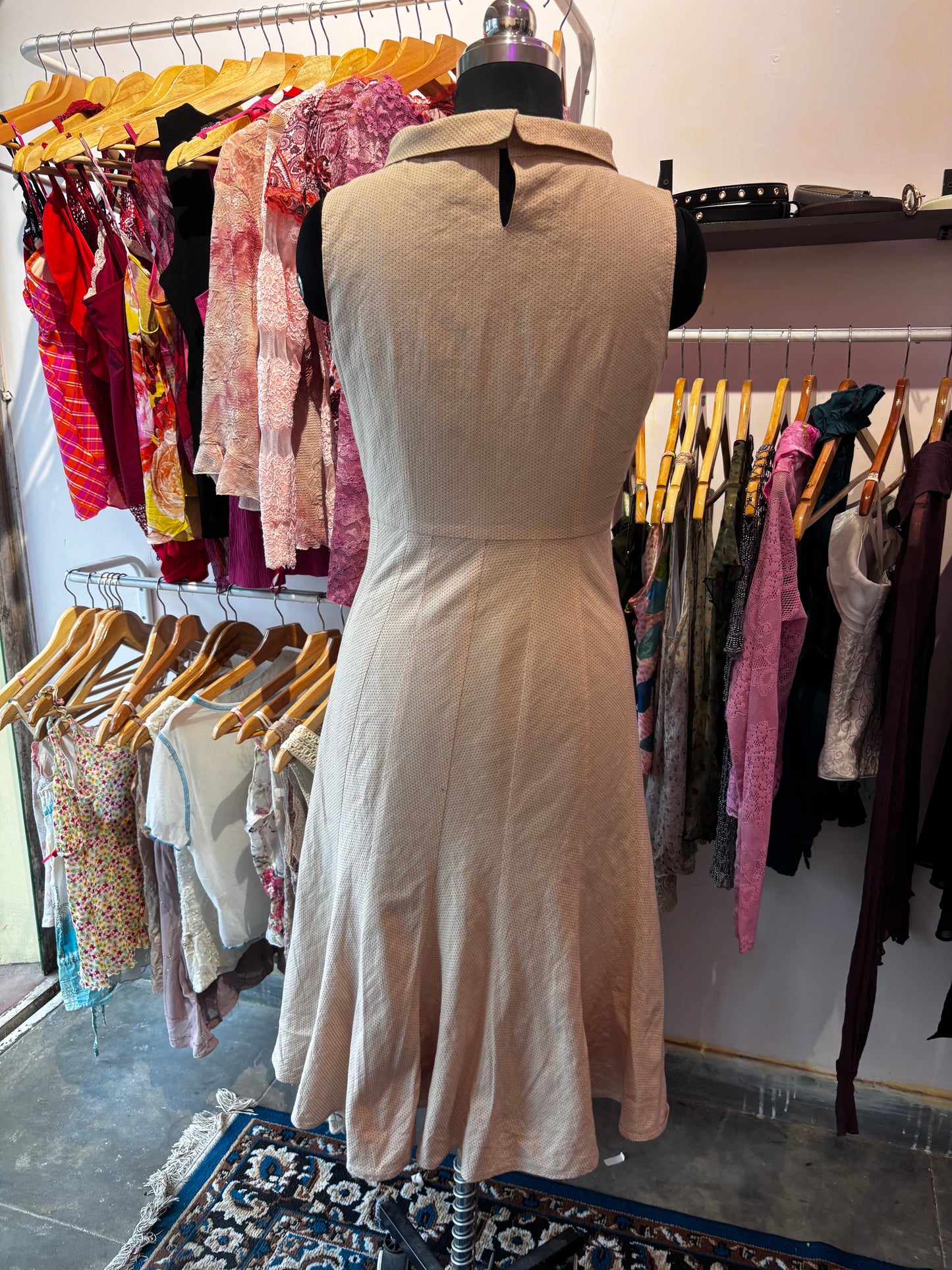 Classic cream and red dot dress