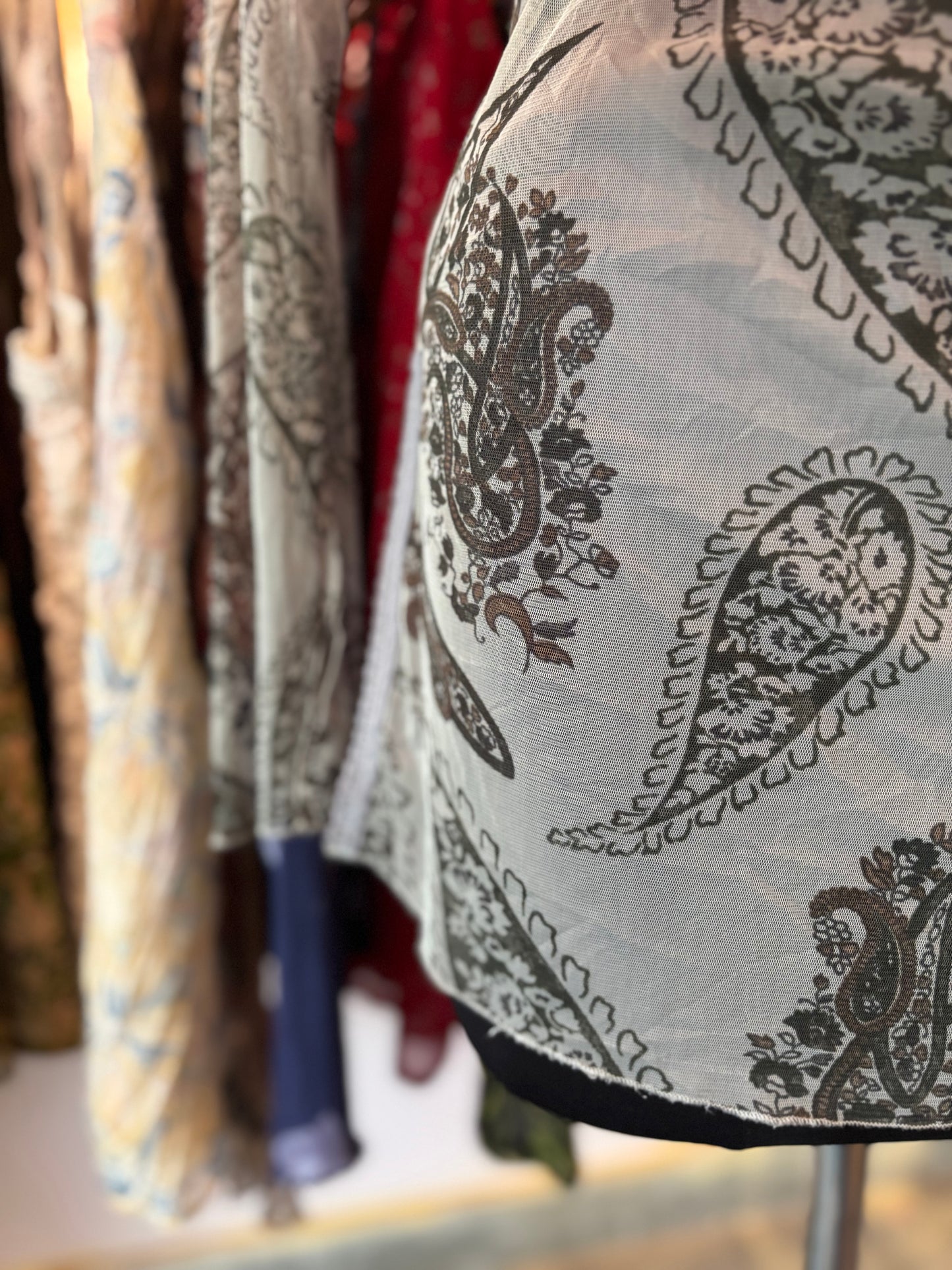 Grey paisley top