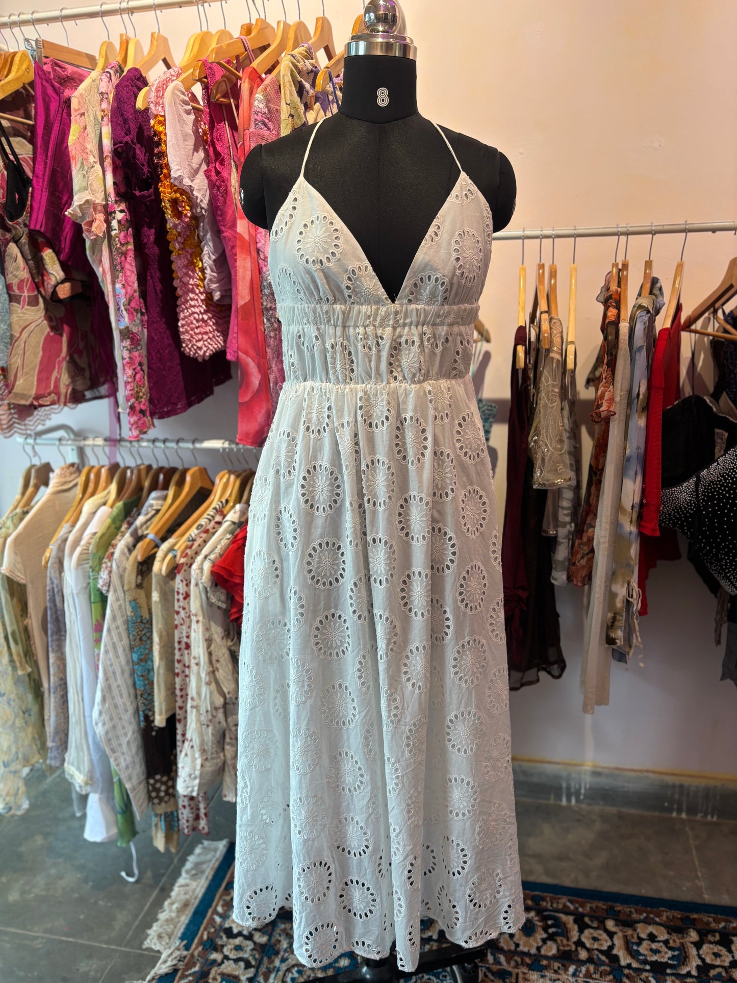 Prettiest white halter neck dress