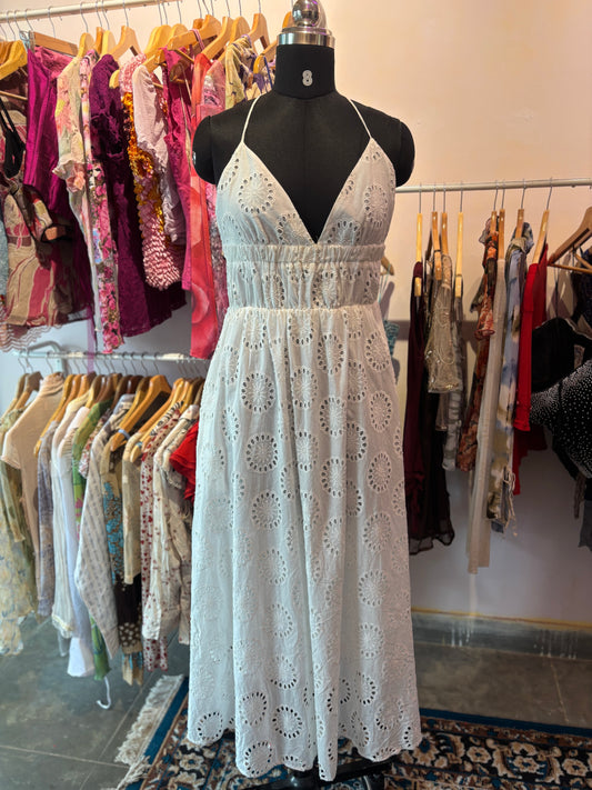 Prettiest white halter neck dress