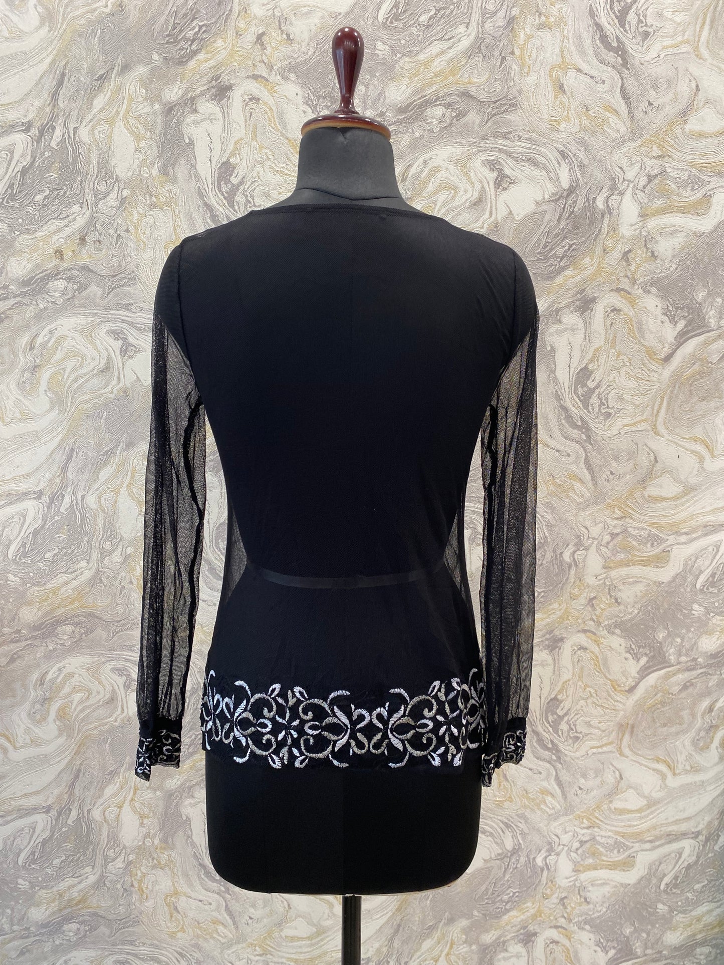 Black embroidered top