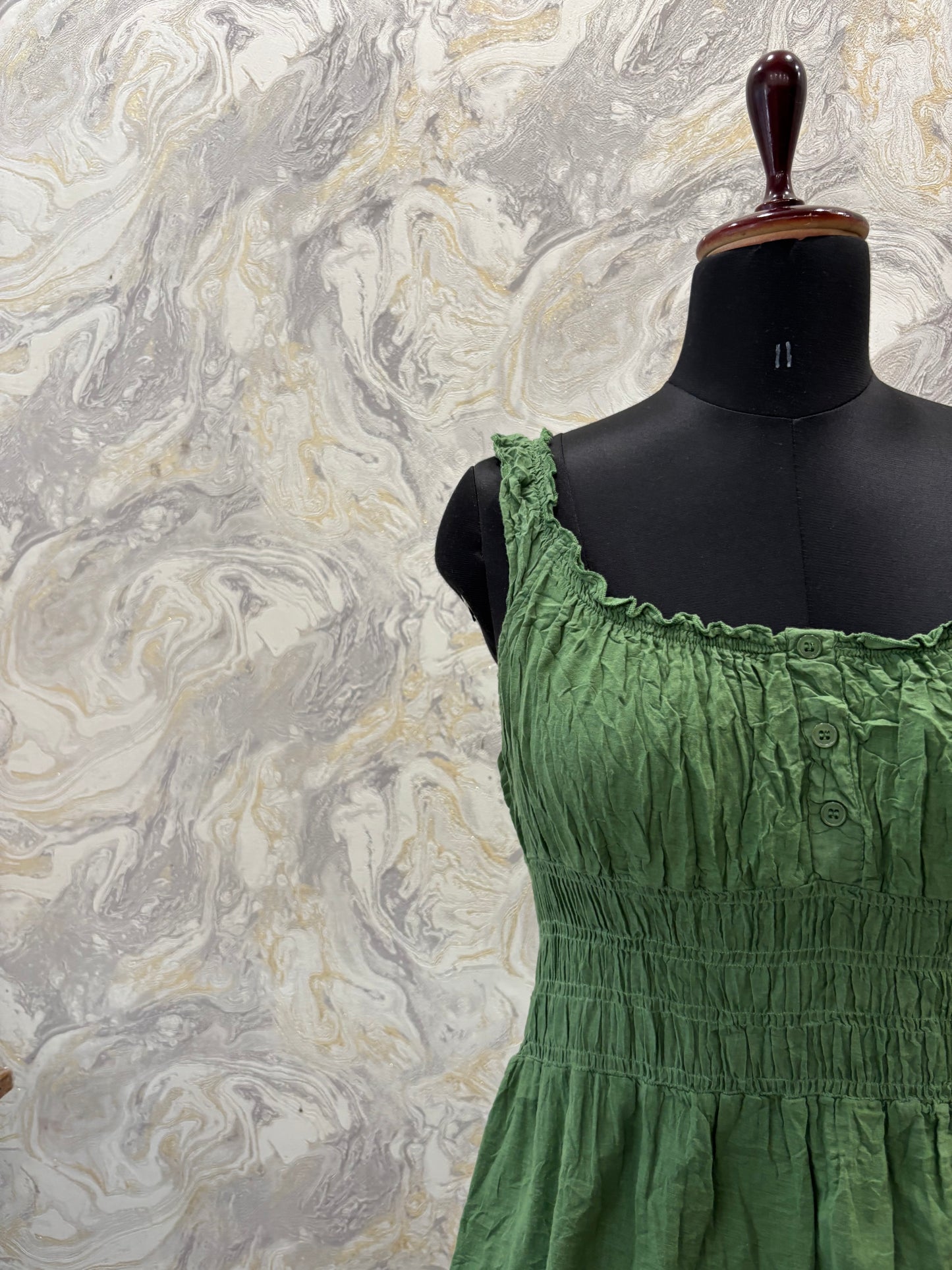 Green milkmaid dress