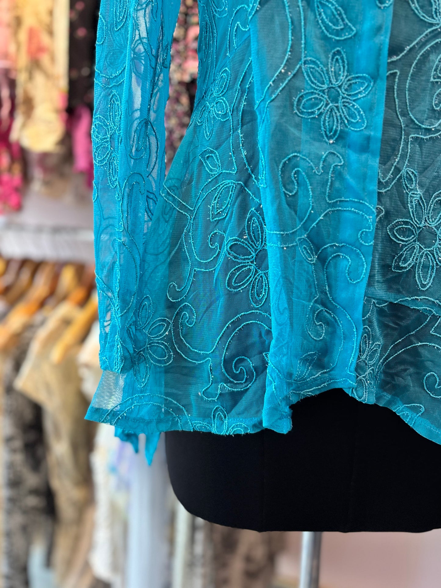 Emerald embroidered shirt