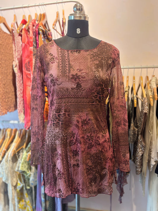 Paisley floral tunic/ short dress