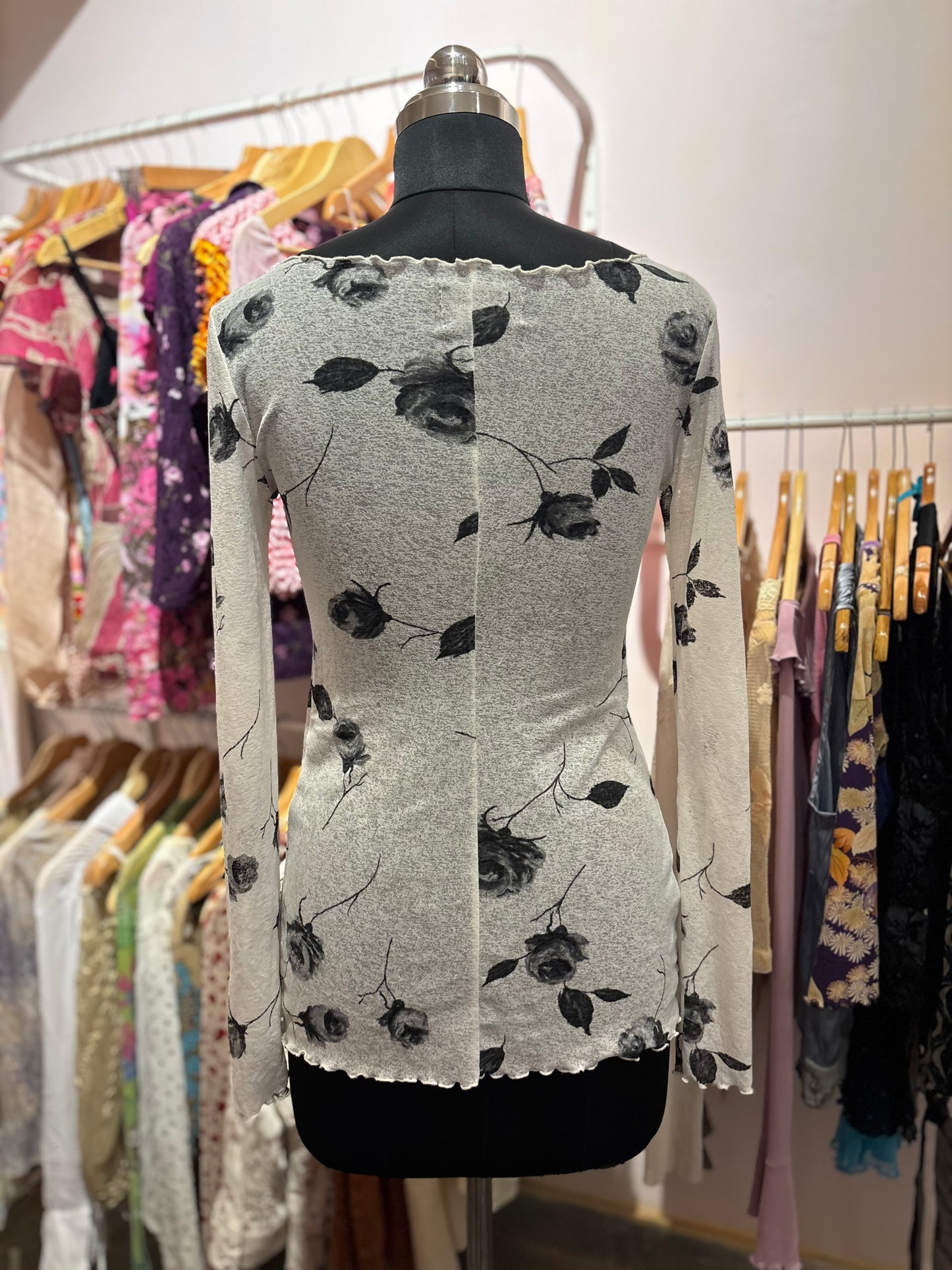 Monochrome Rose  top