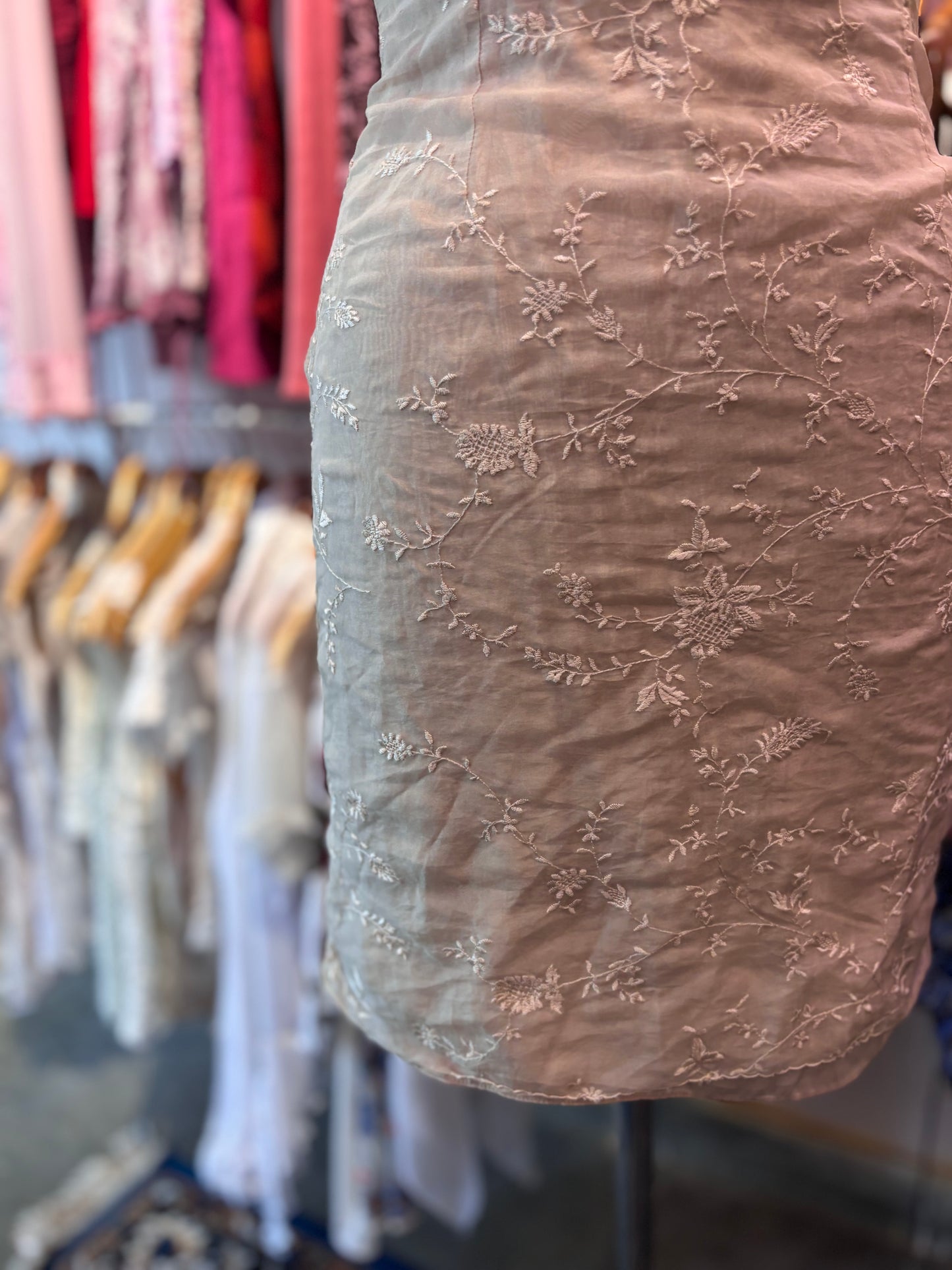 Super vintage embroidered silk dress