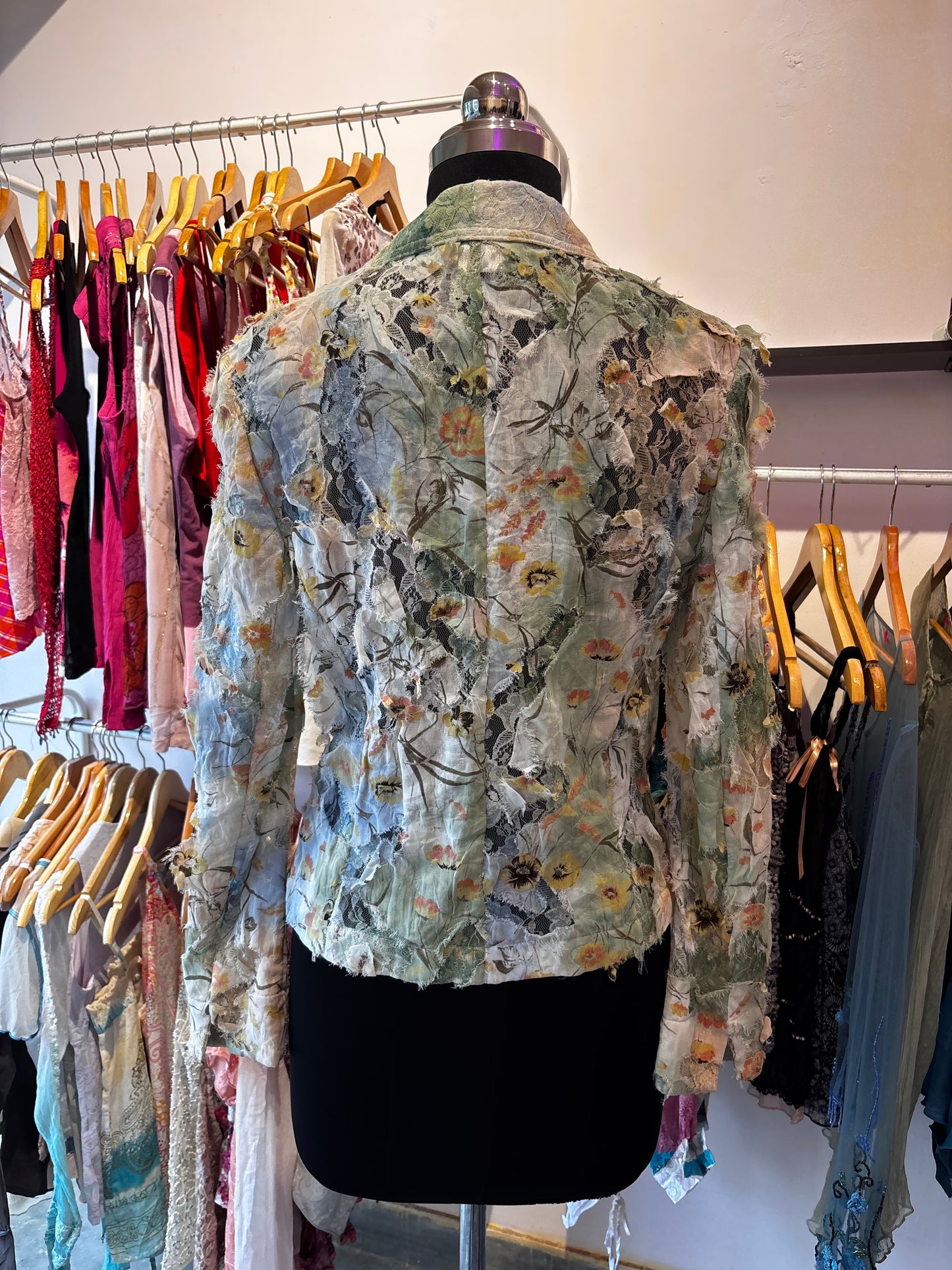 Distress lacy blazer! Rare find