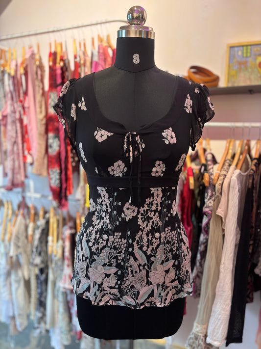 100 percent silk floral top