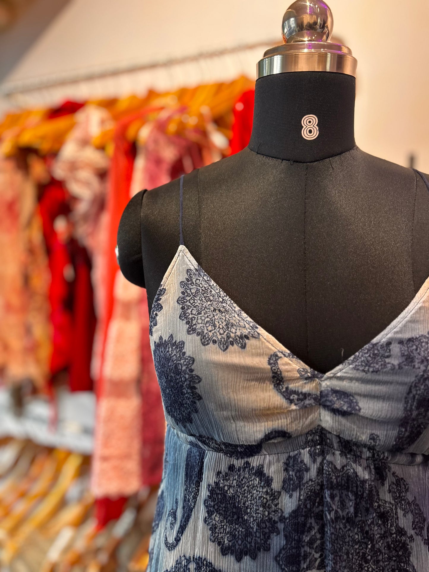 Indigo chiffon dress