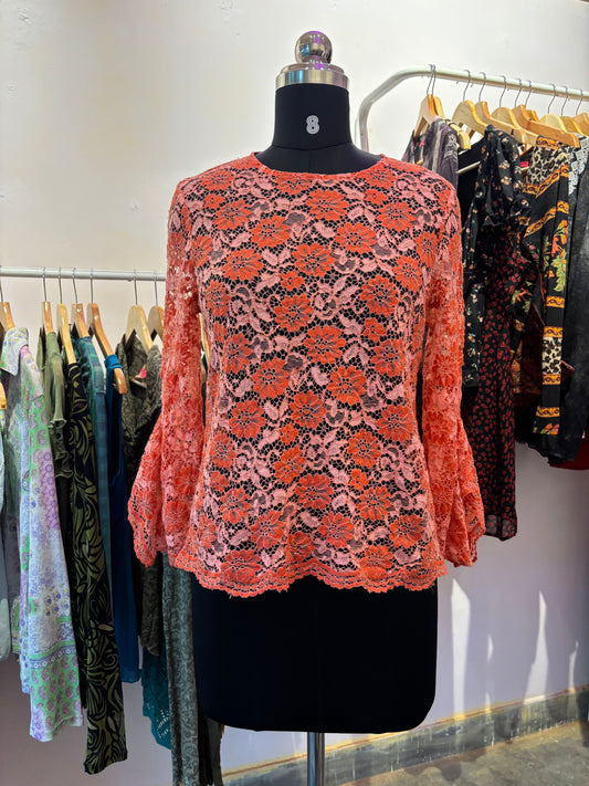 Orange lacy top