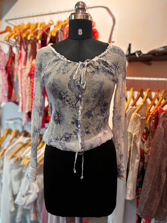 Hugo Boss blue rose 100 percent silk blouse