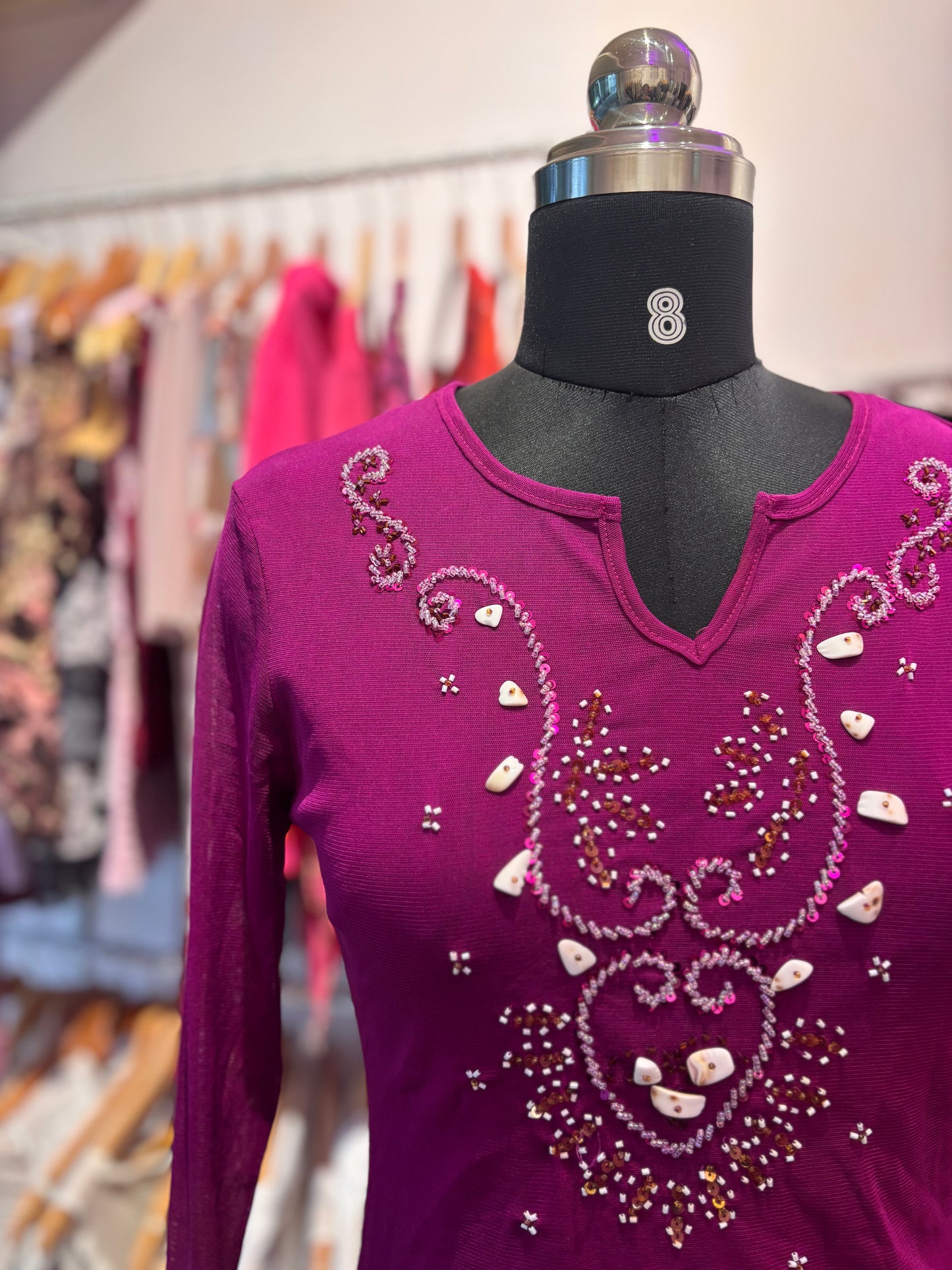 Vintage shell beaded top