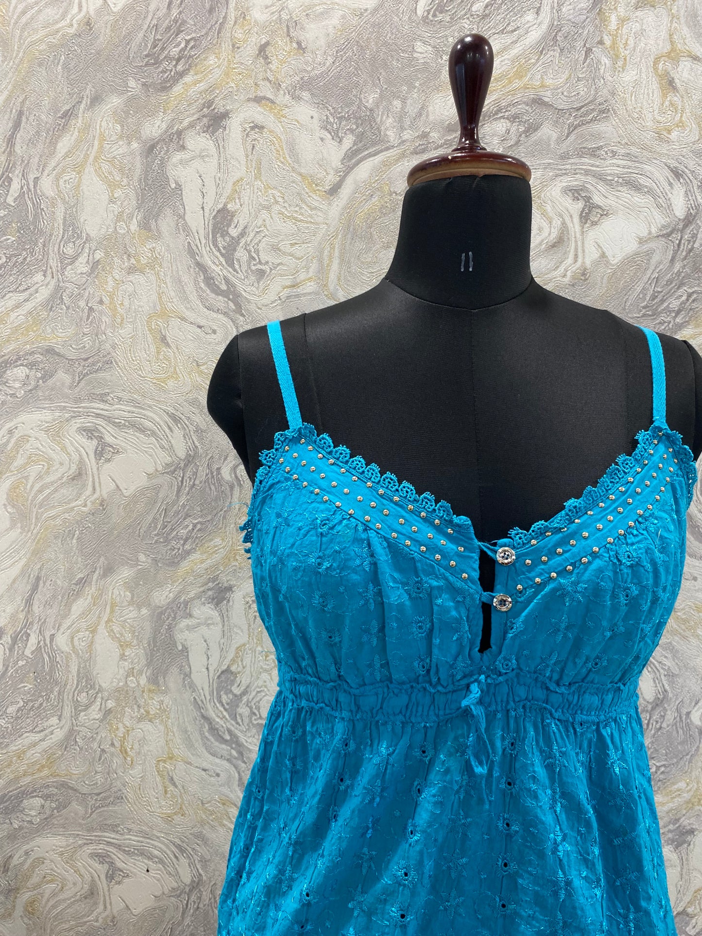 Blue lacy cami