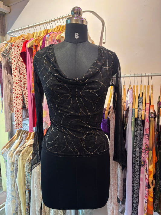 Cowl neck celestial top