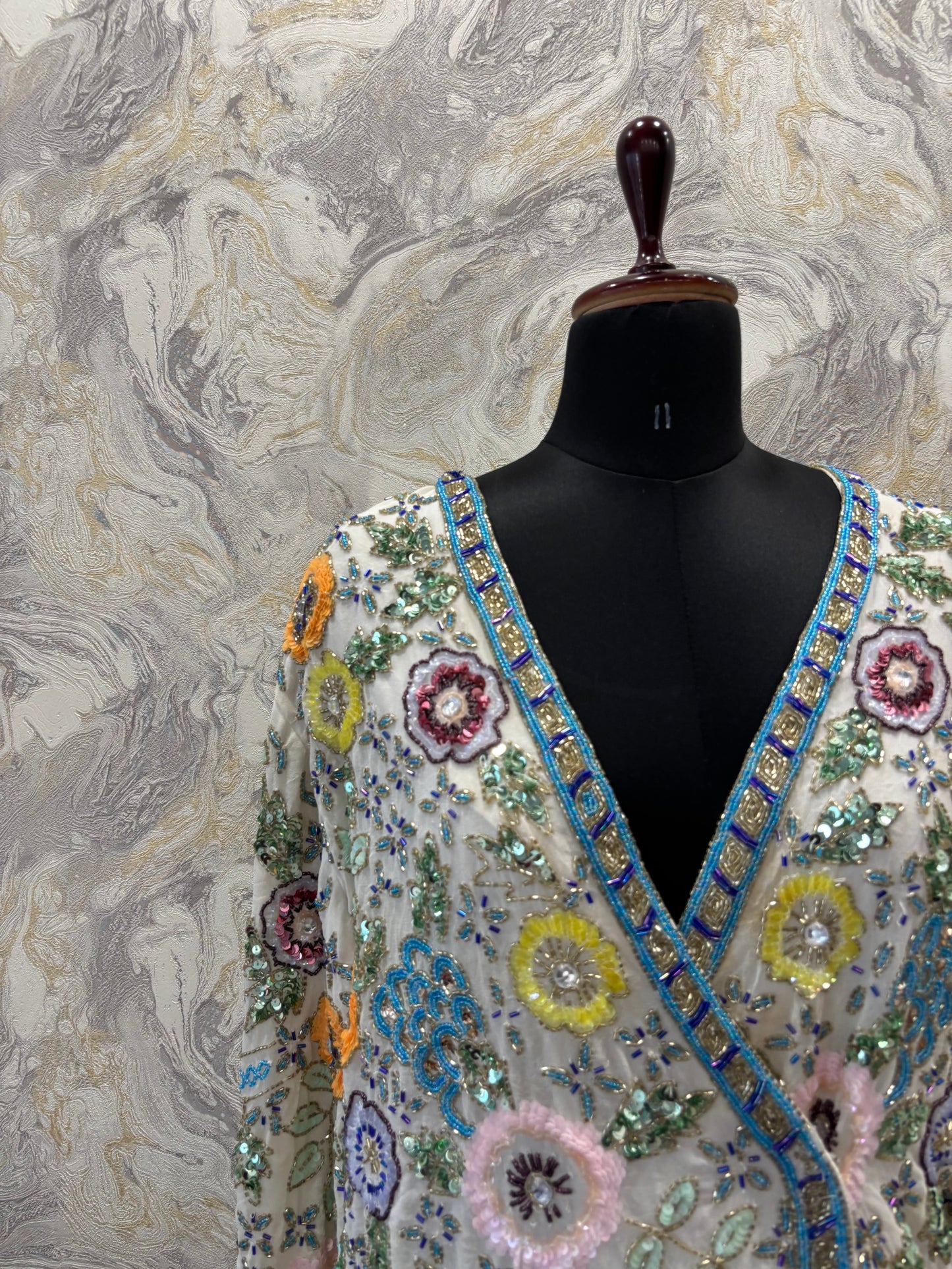 Overlapping intricate sequins dress