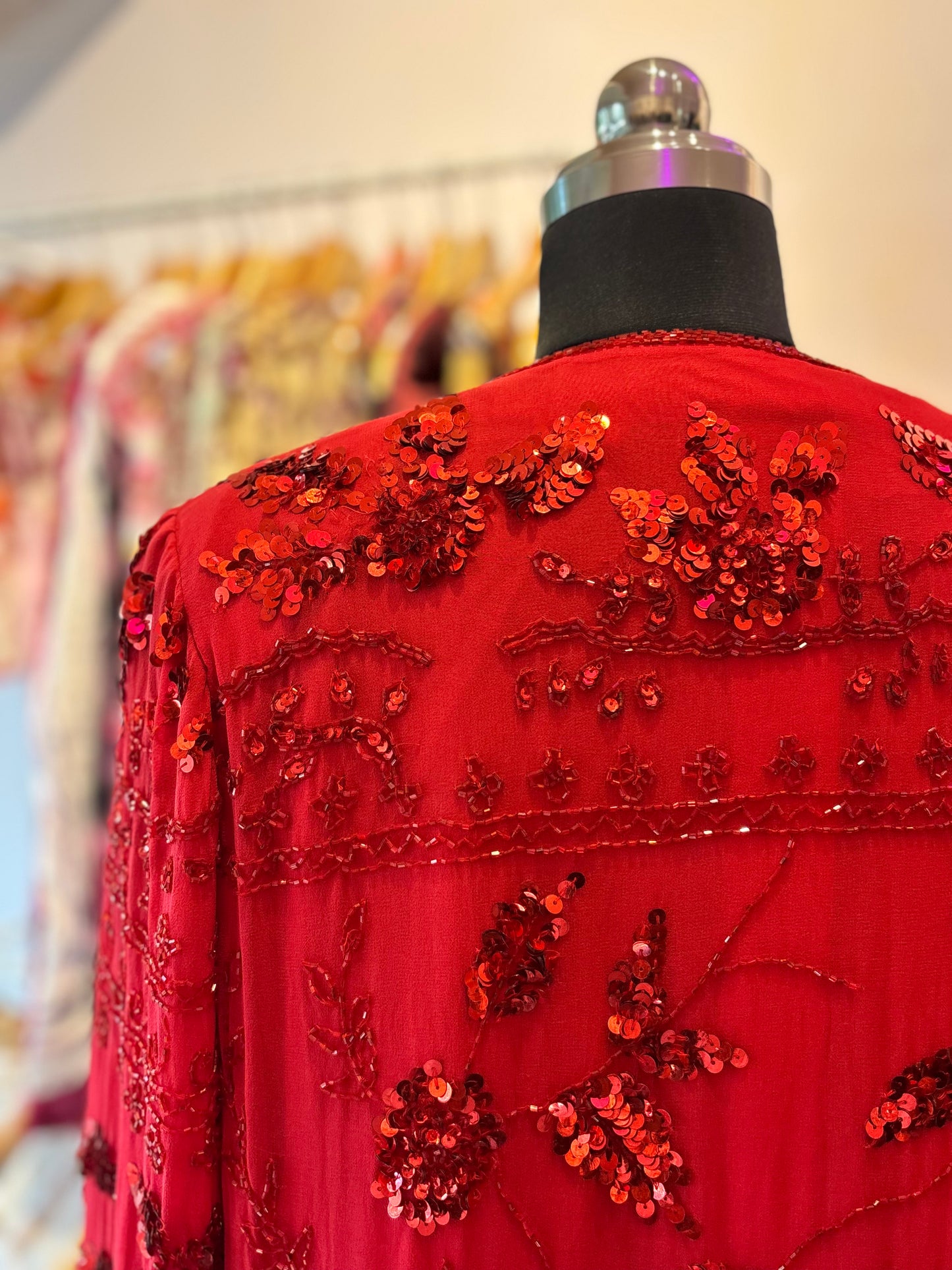 Red vintage sequins jacket