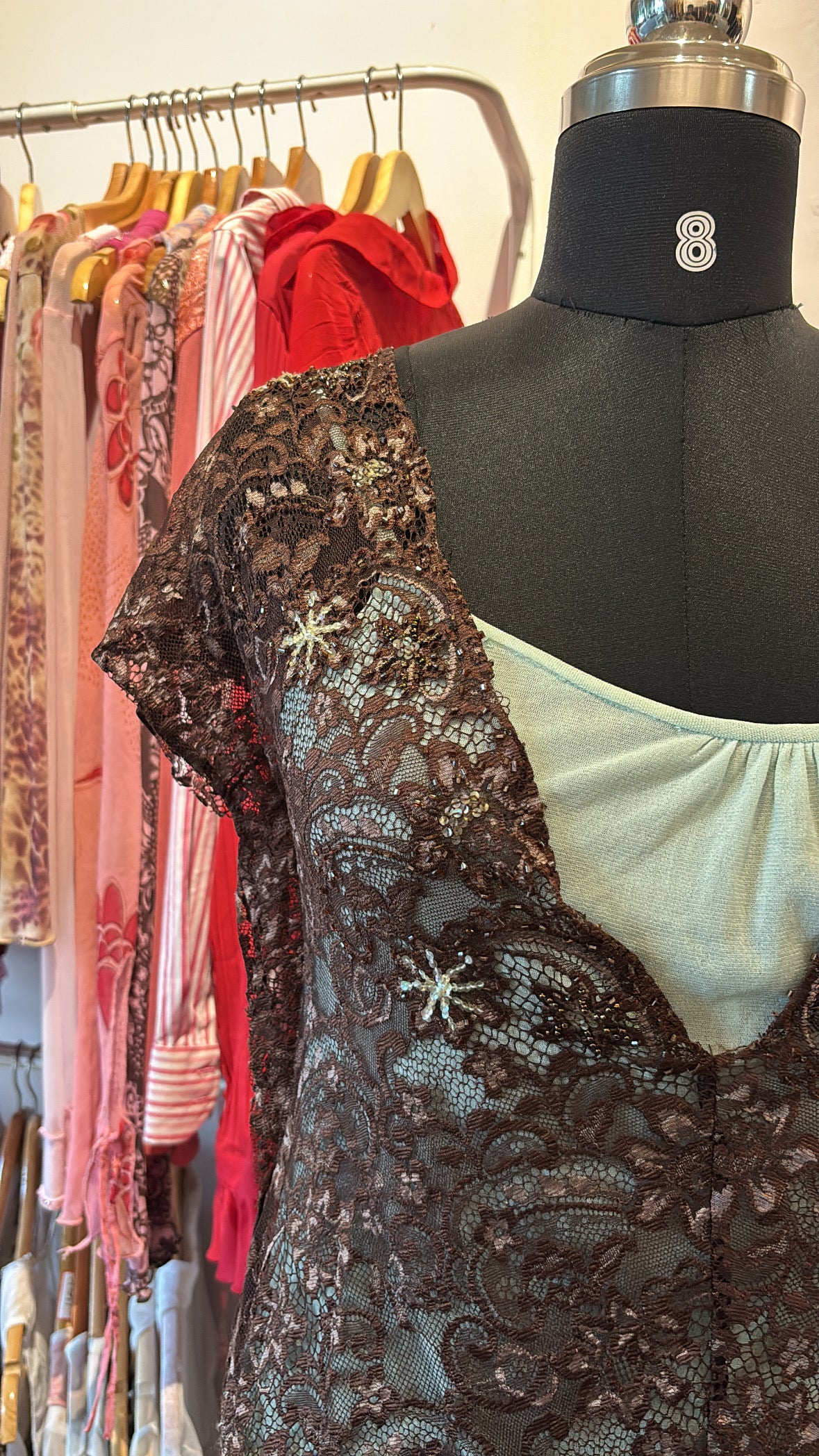 Brown beaded top