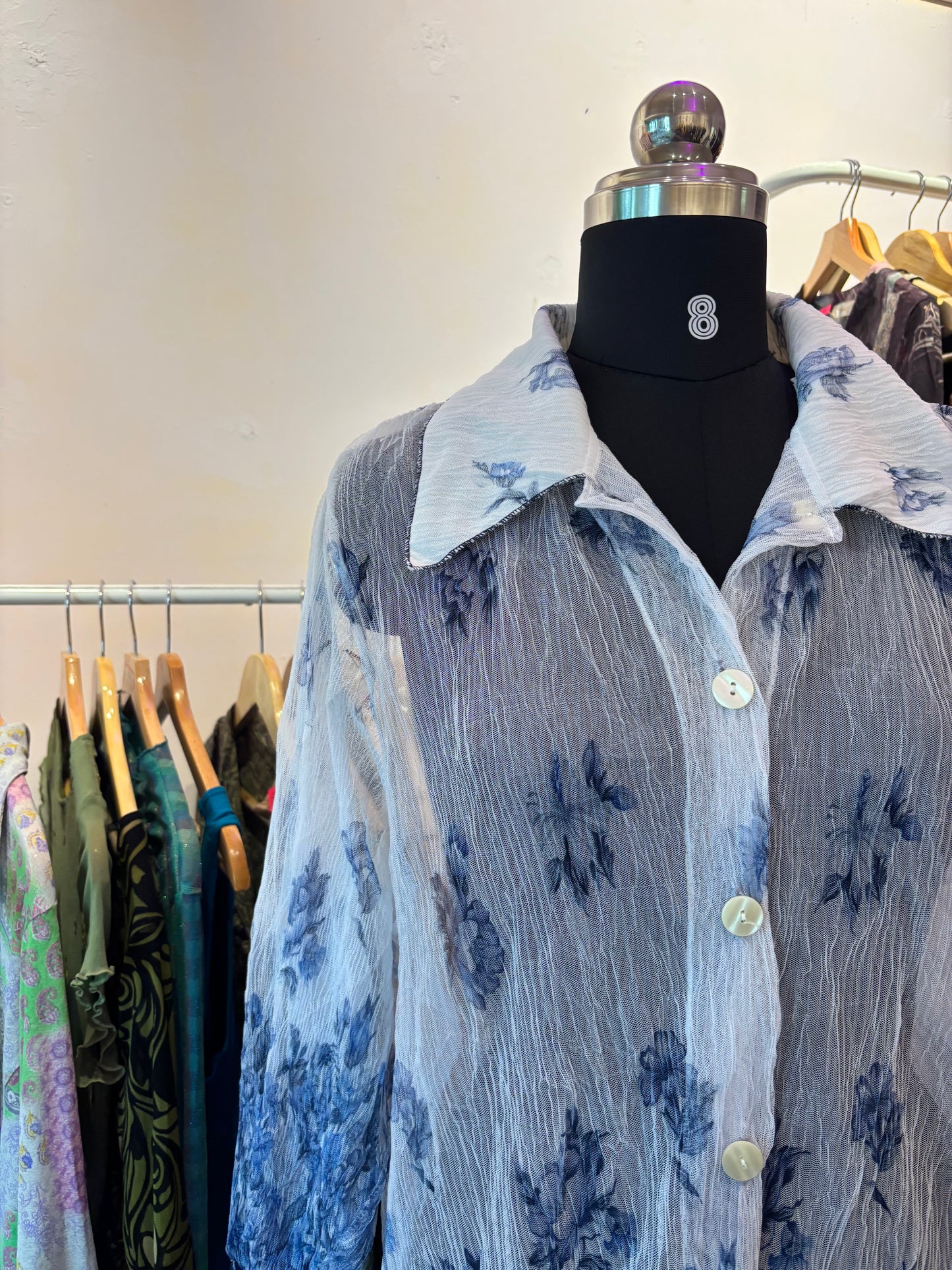 Crinkled floral shirt