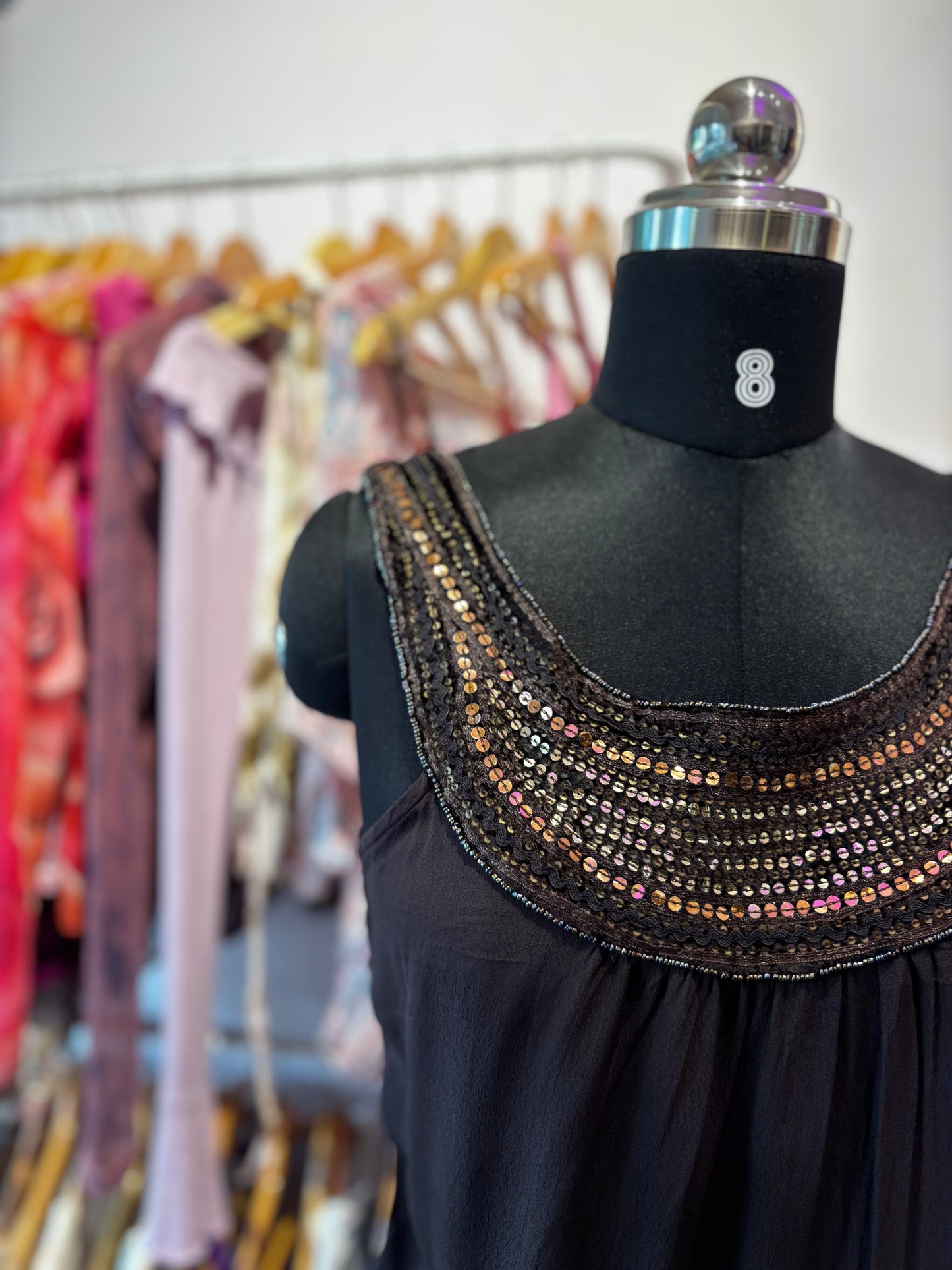 Vintage beaded neck top