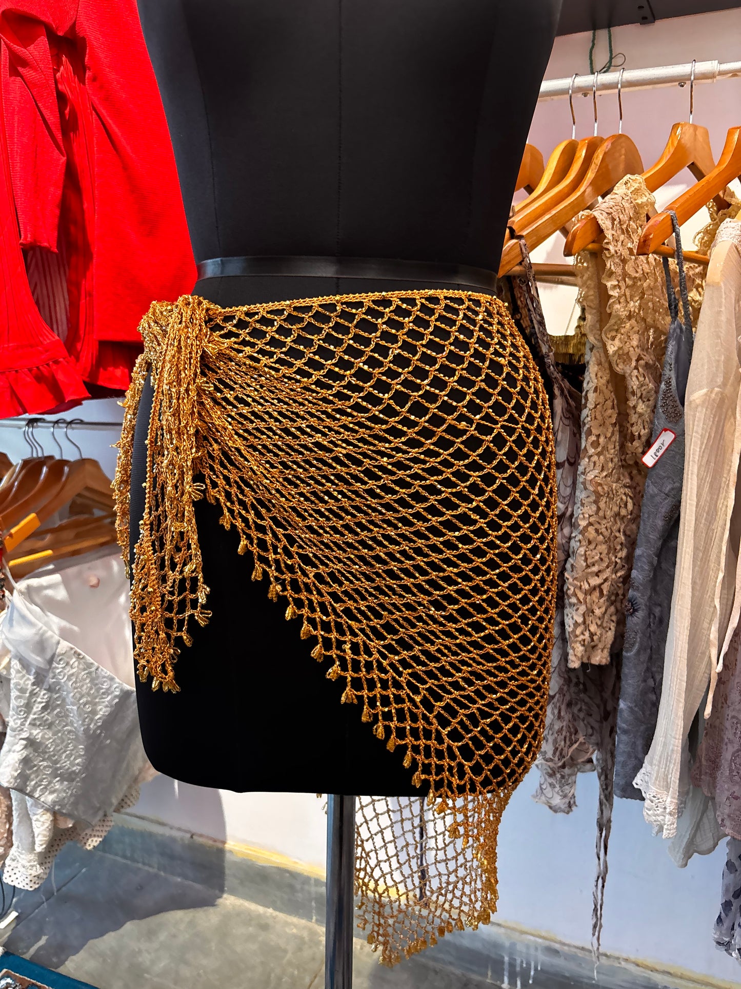 Crochet beaded wrap around