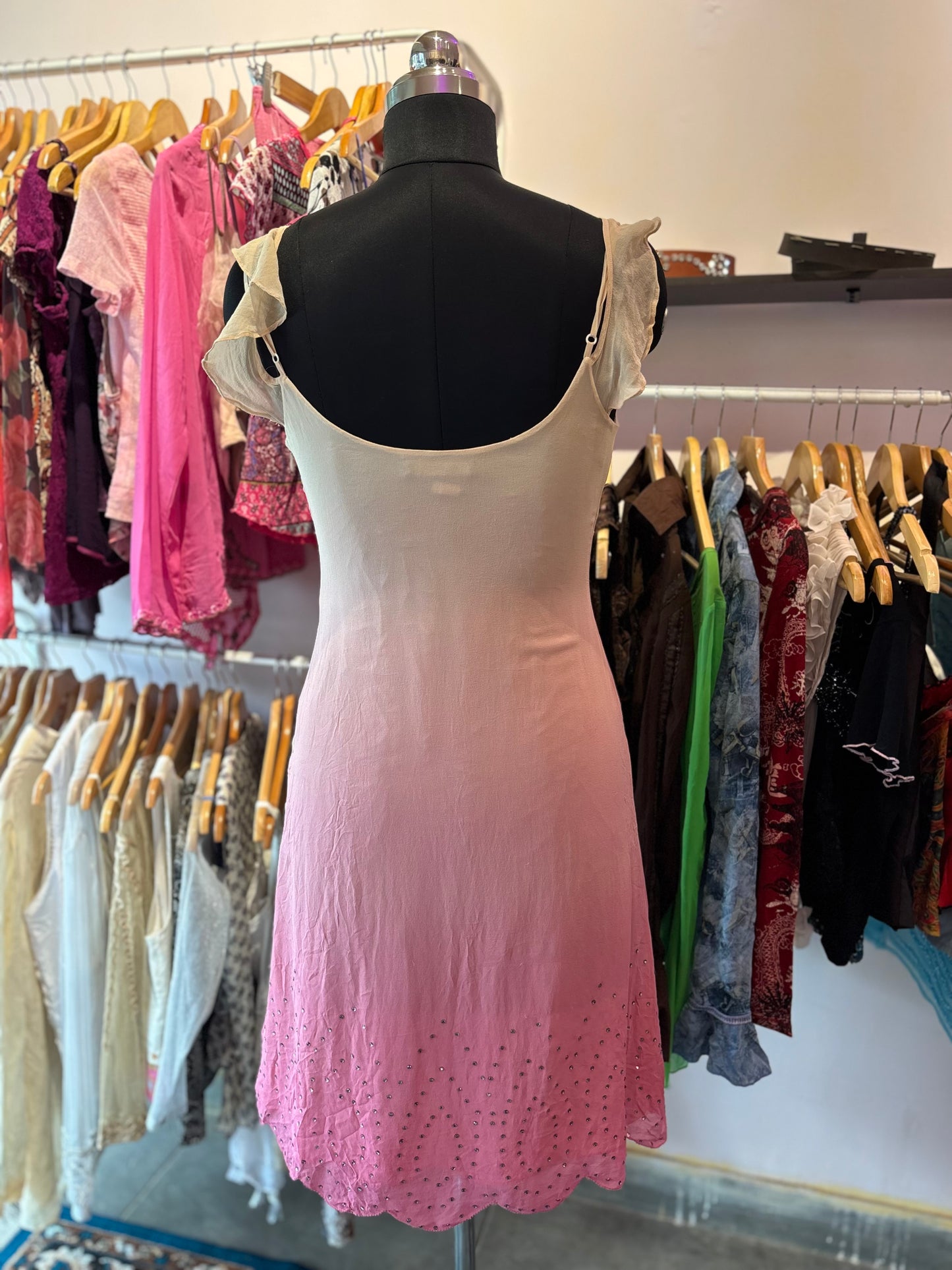 Ombré cowl neck dress