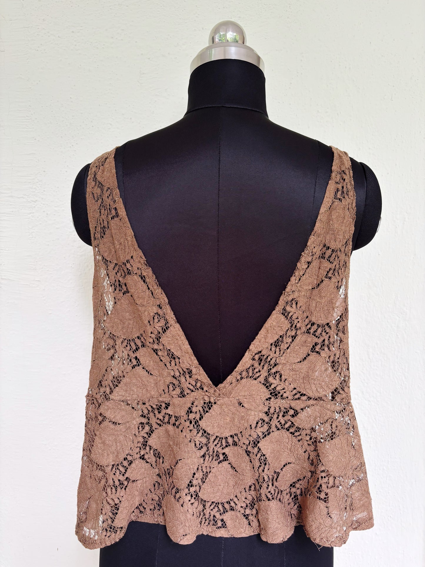 Coffee lacy top