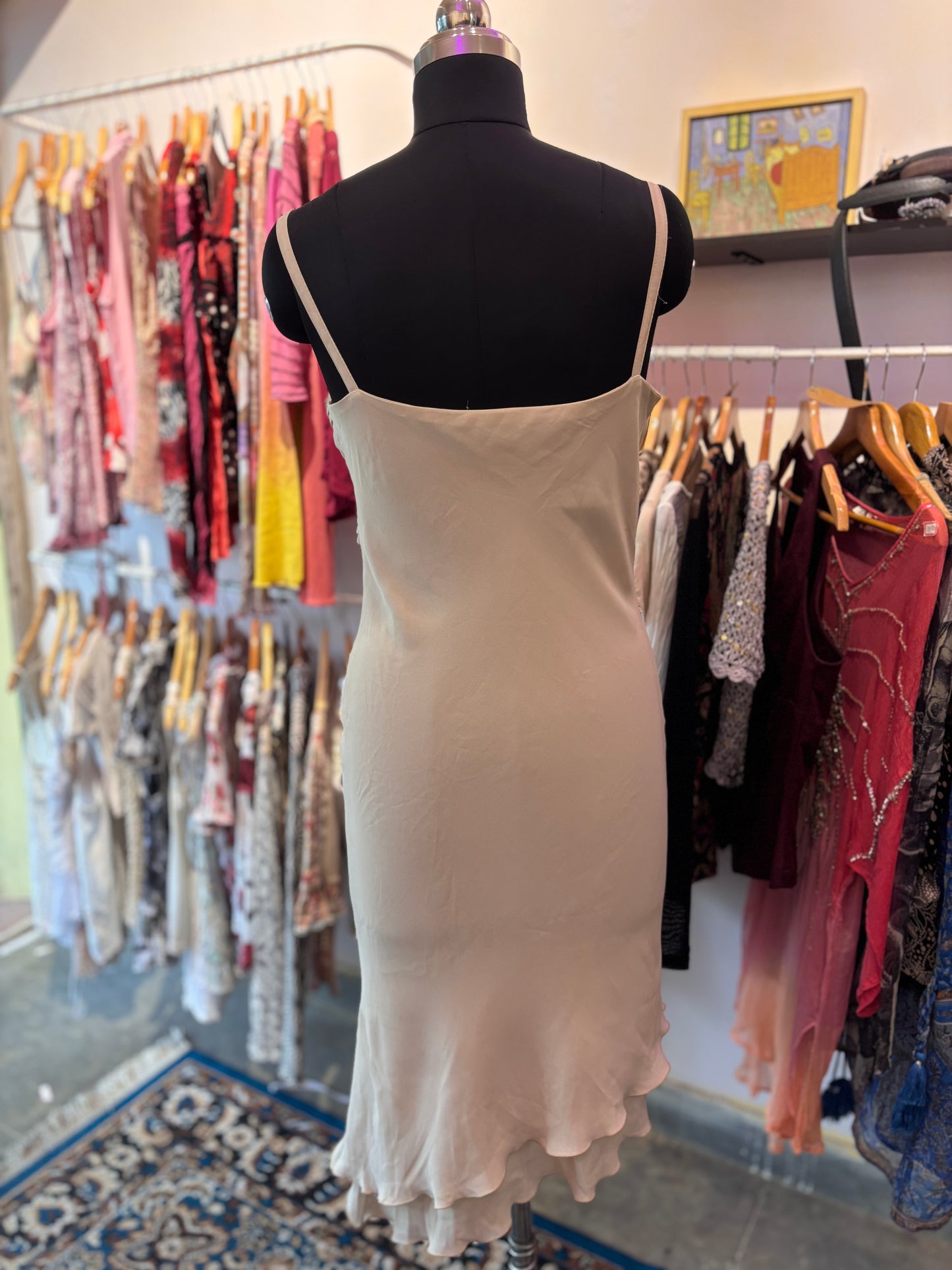 Vintage pleated assymetrical dress