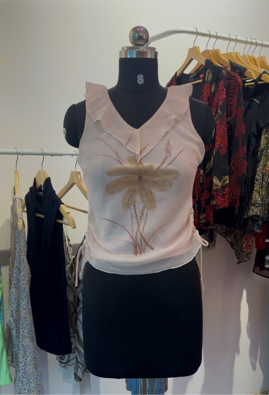 Vintage pink daisy top