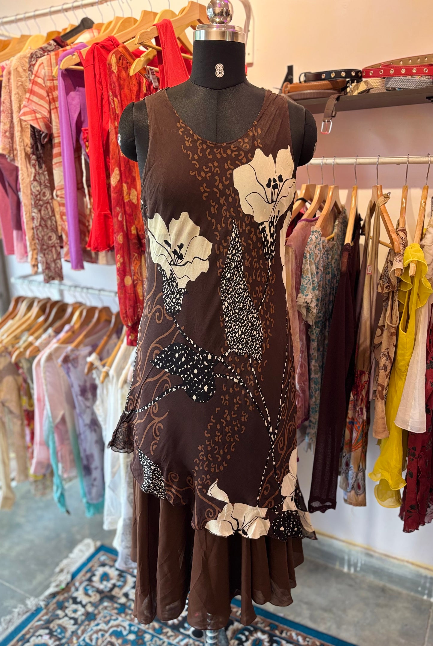 Vintage brown layered dress