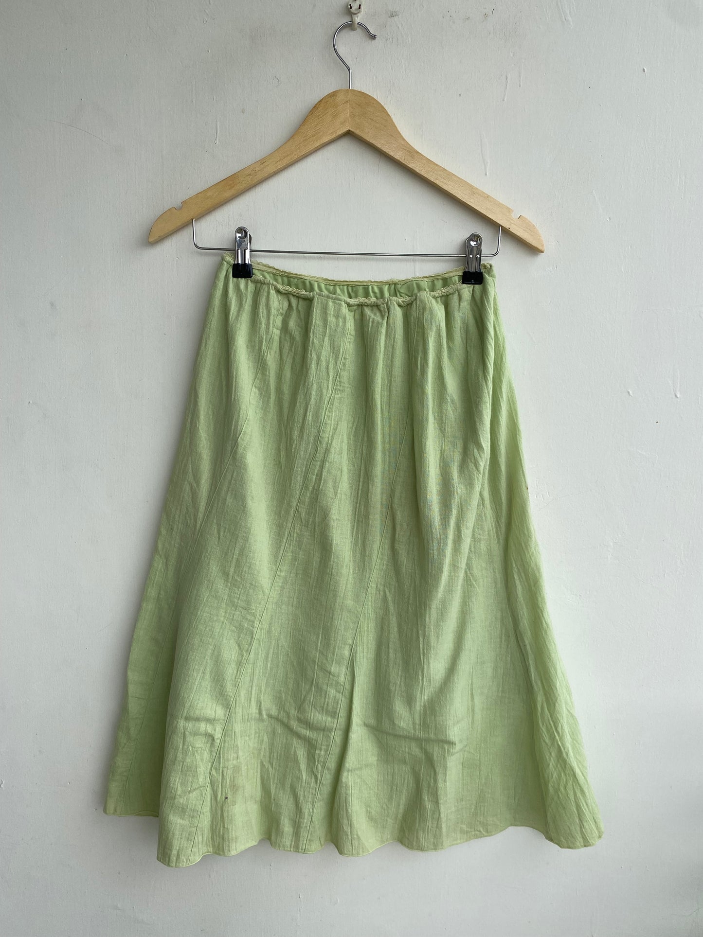 Lime hand embroidered skirt