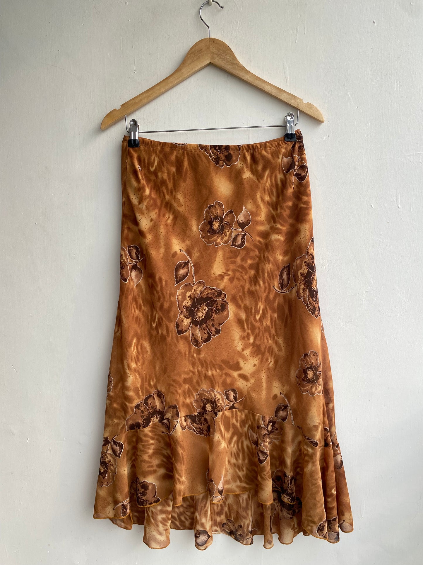 Golden floral skirt