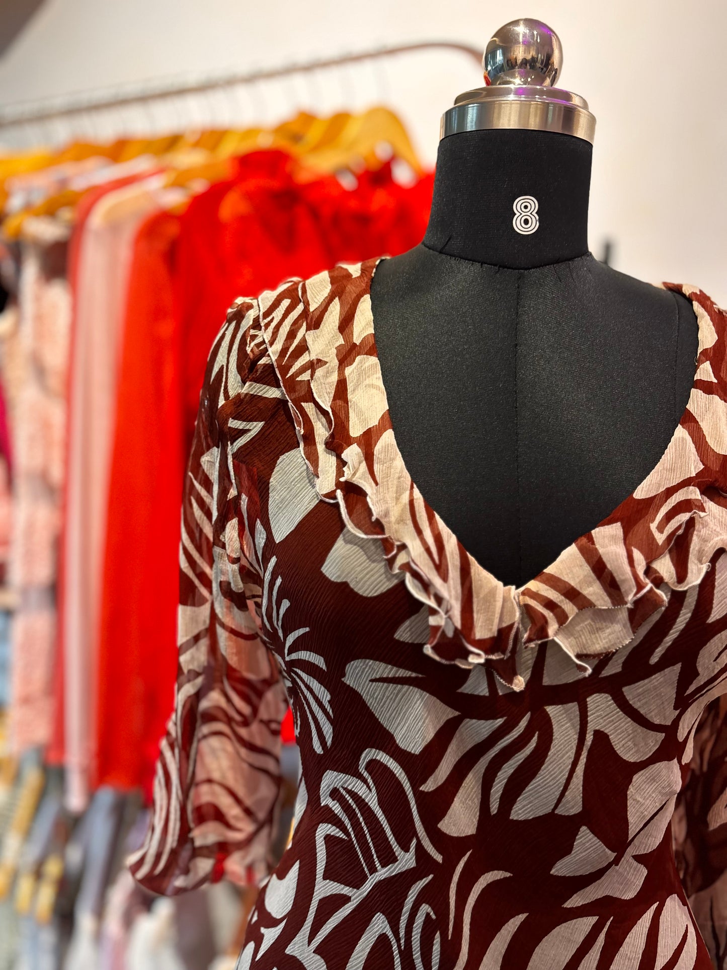 Maroon floral silk top