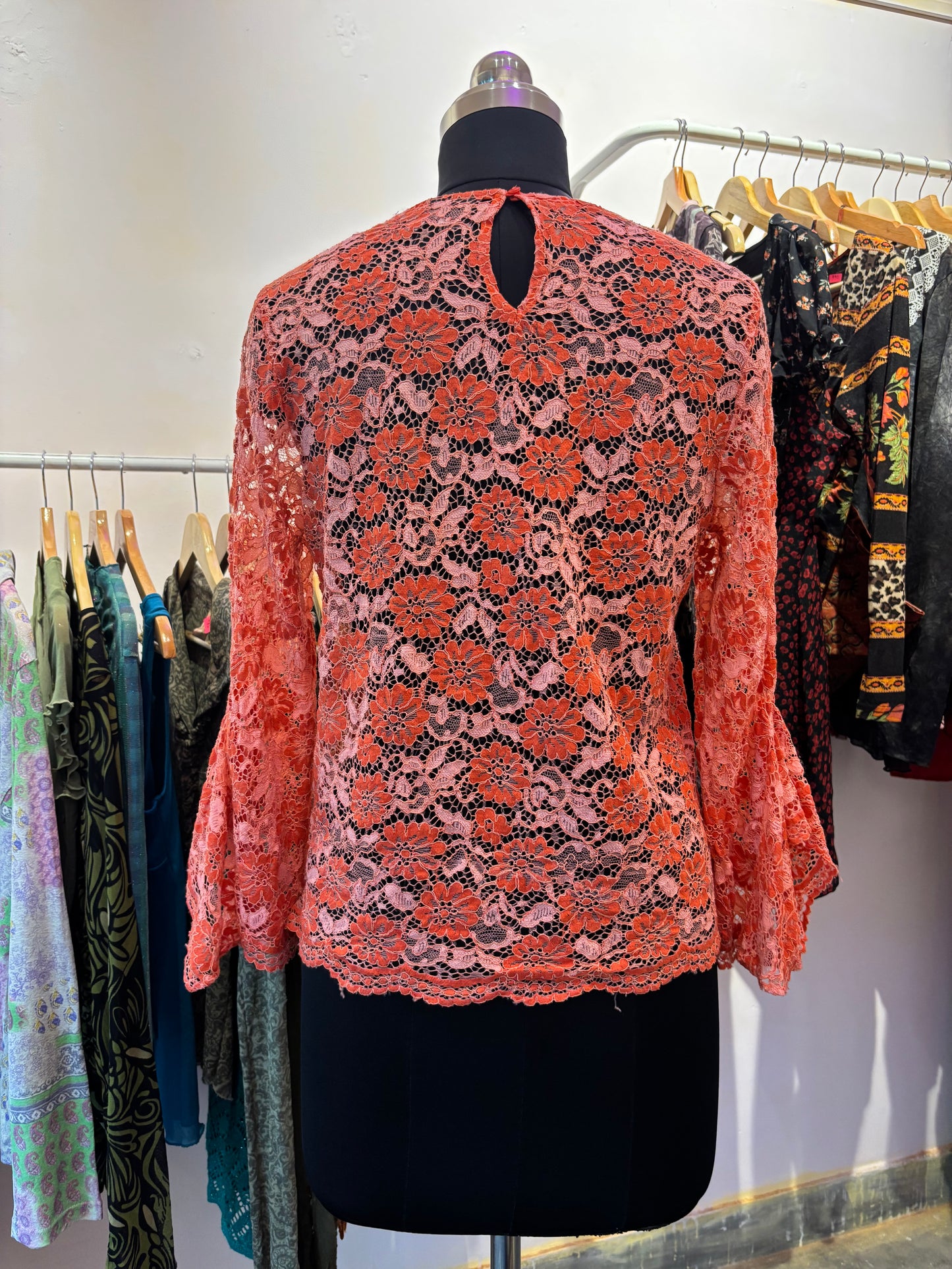 Orange lacy top