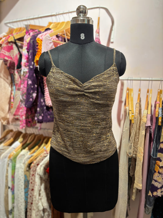Brown gold shimmer cami