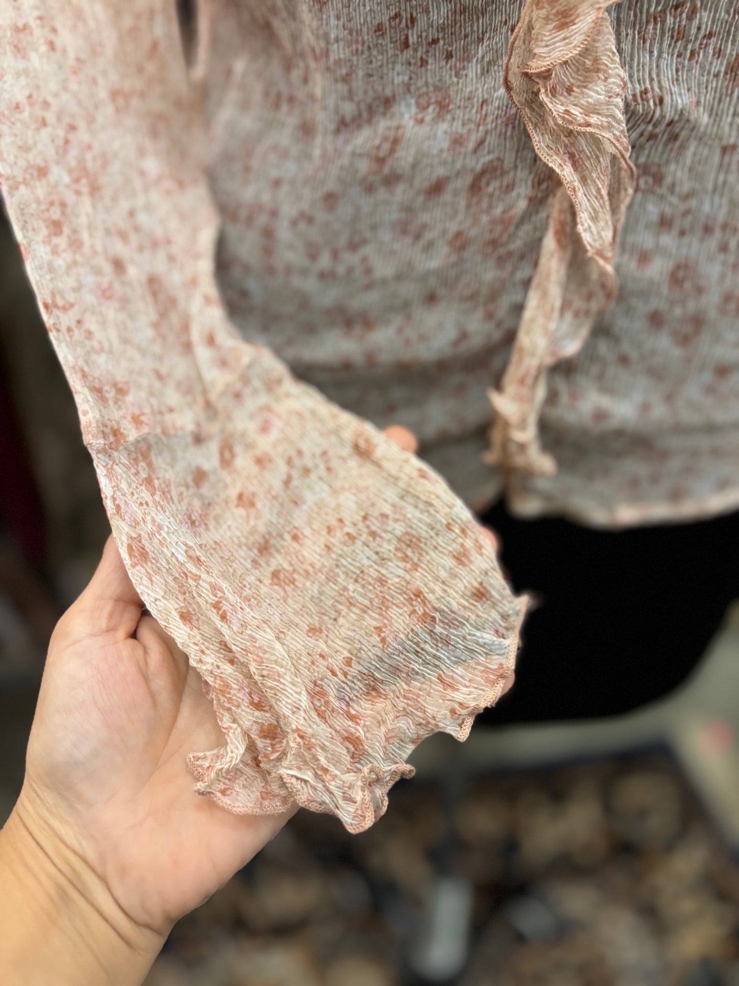 Floral love chiffon vintage top