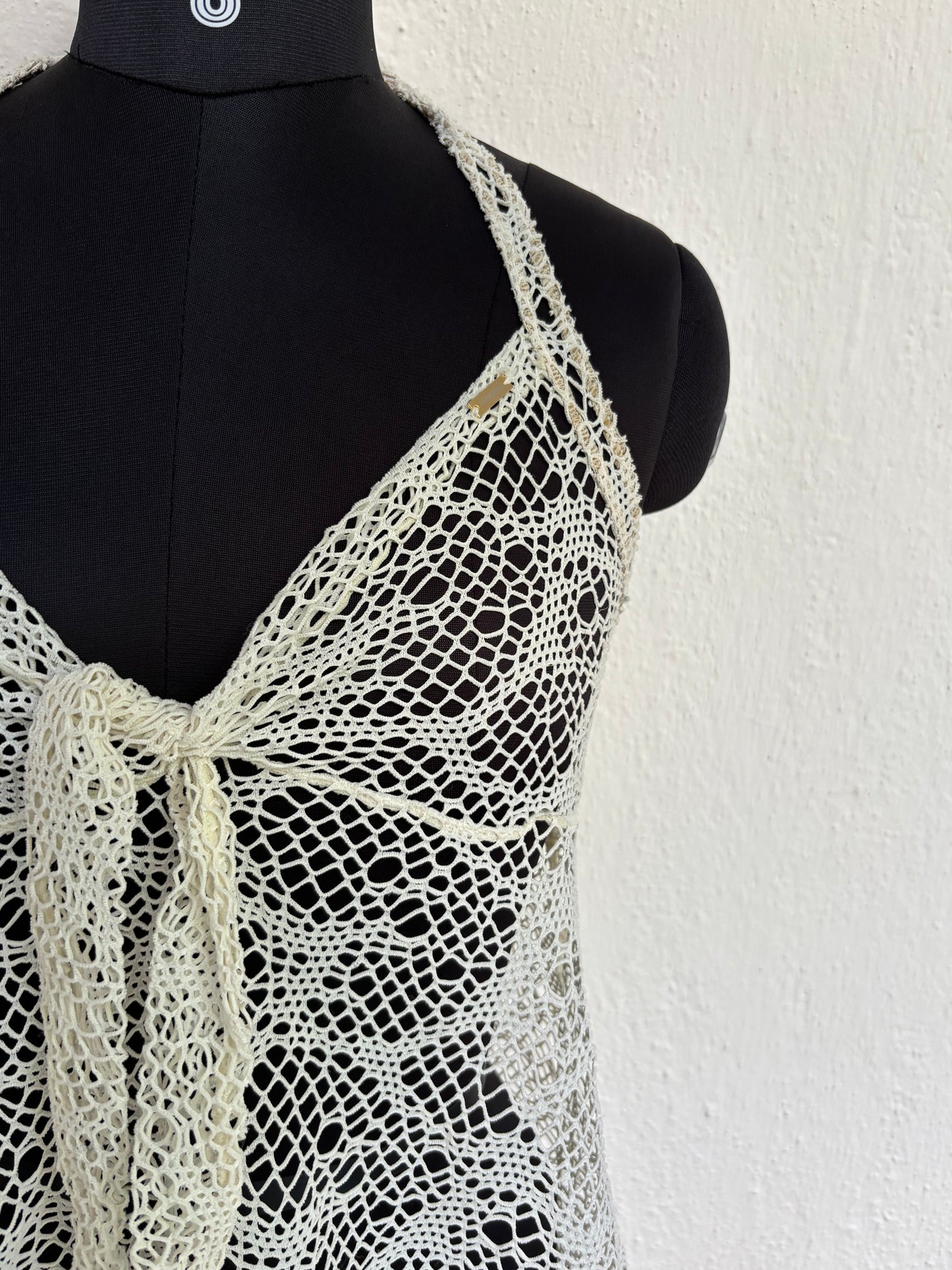 Net halter neck dress