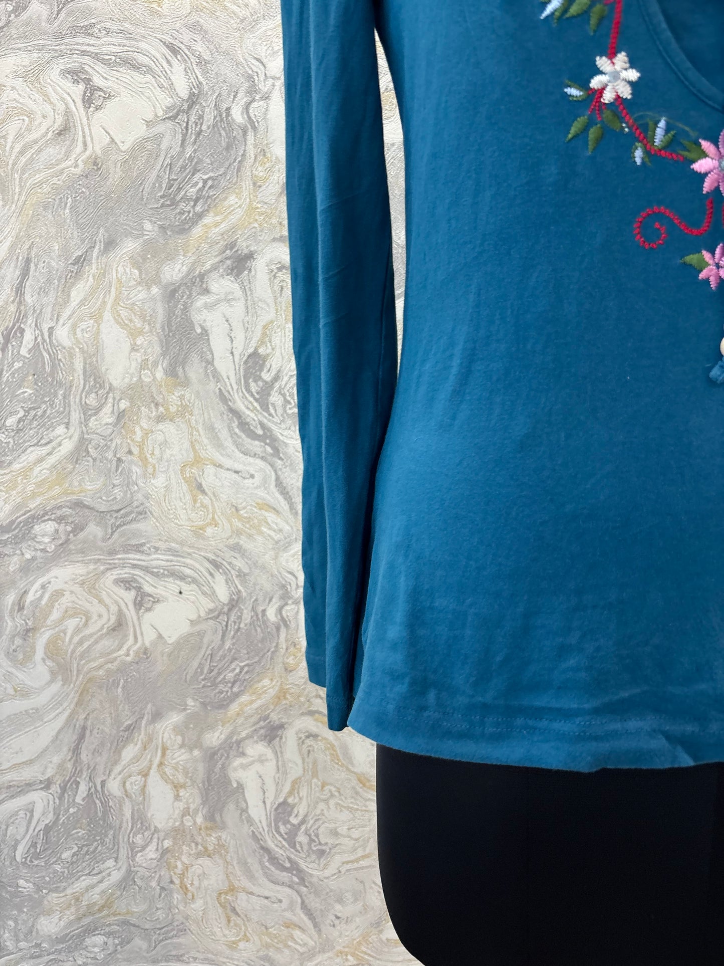 Floral embroidered top