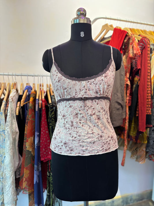 Floral cami with lacy details