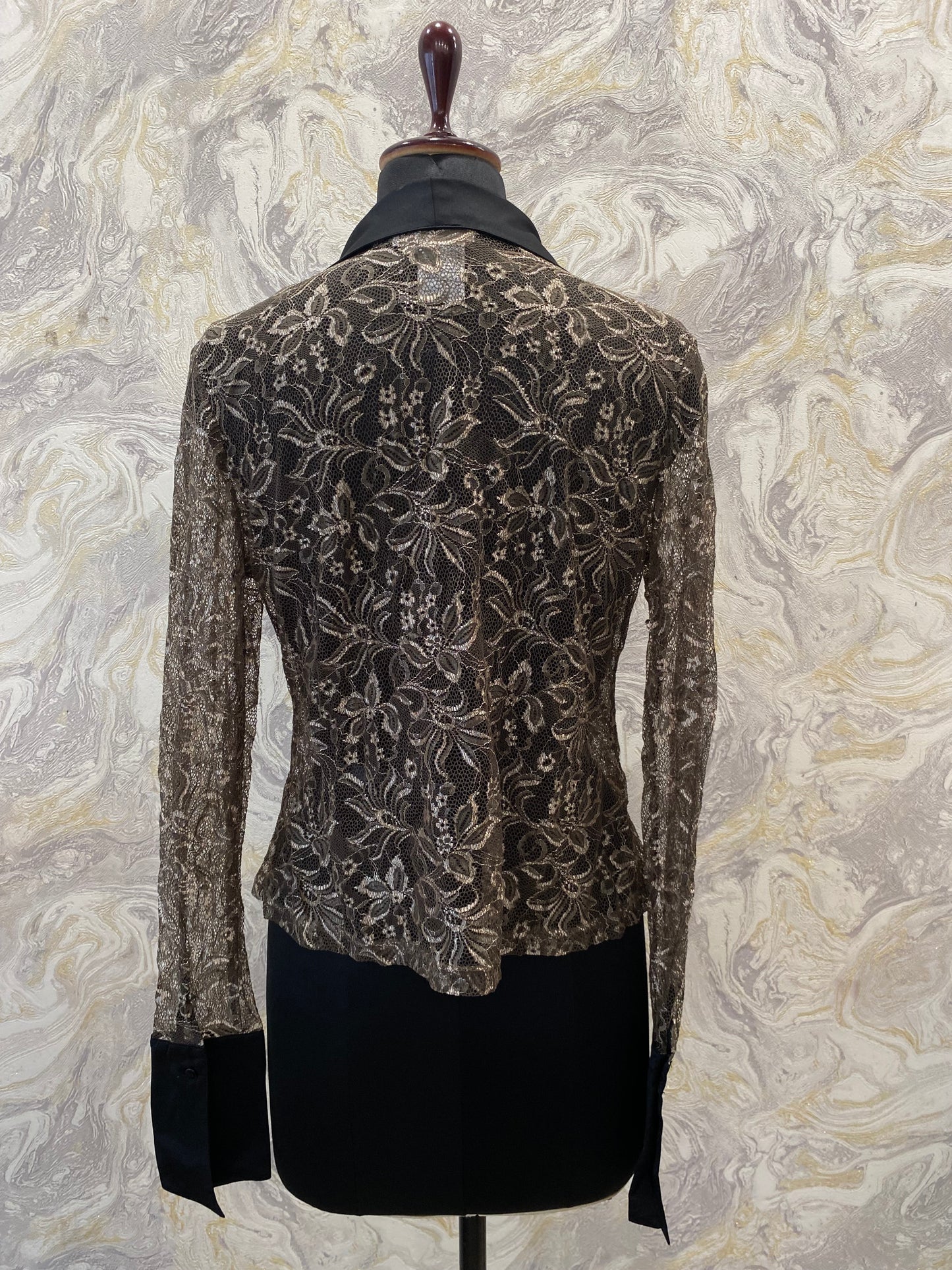 Vintage golden black lacy shacket