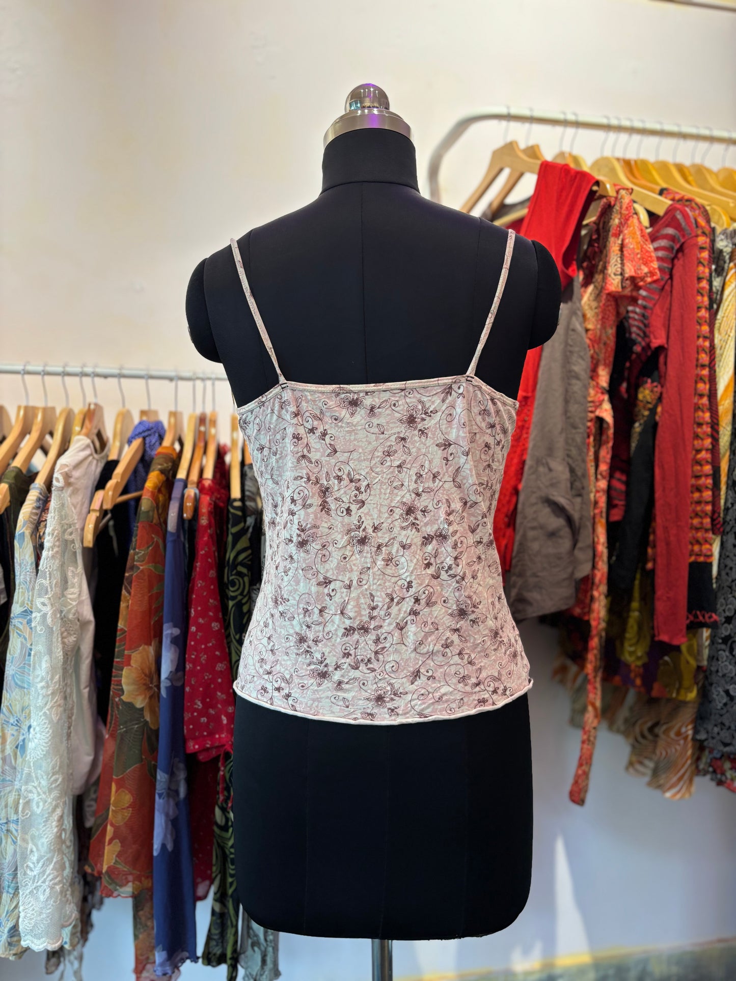 Floral cami with lacy details
