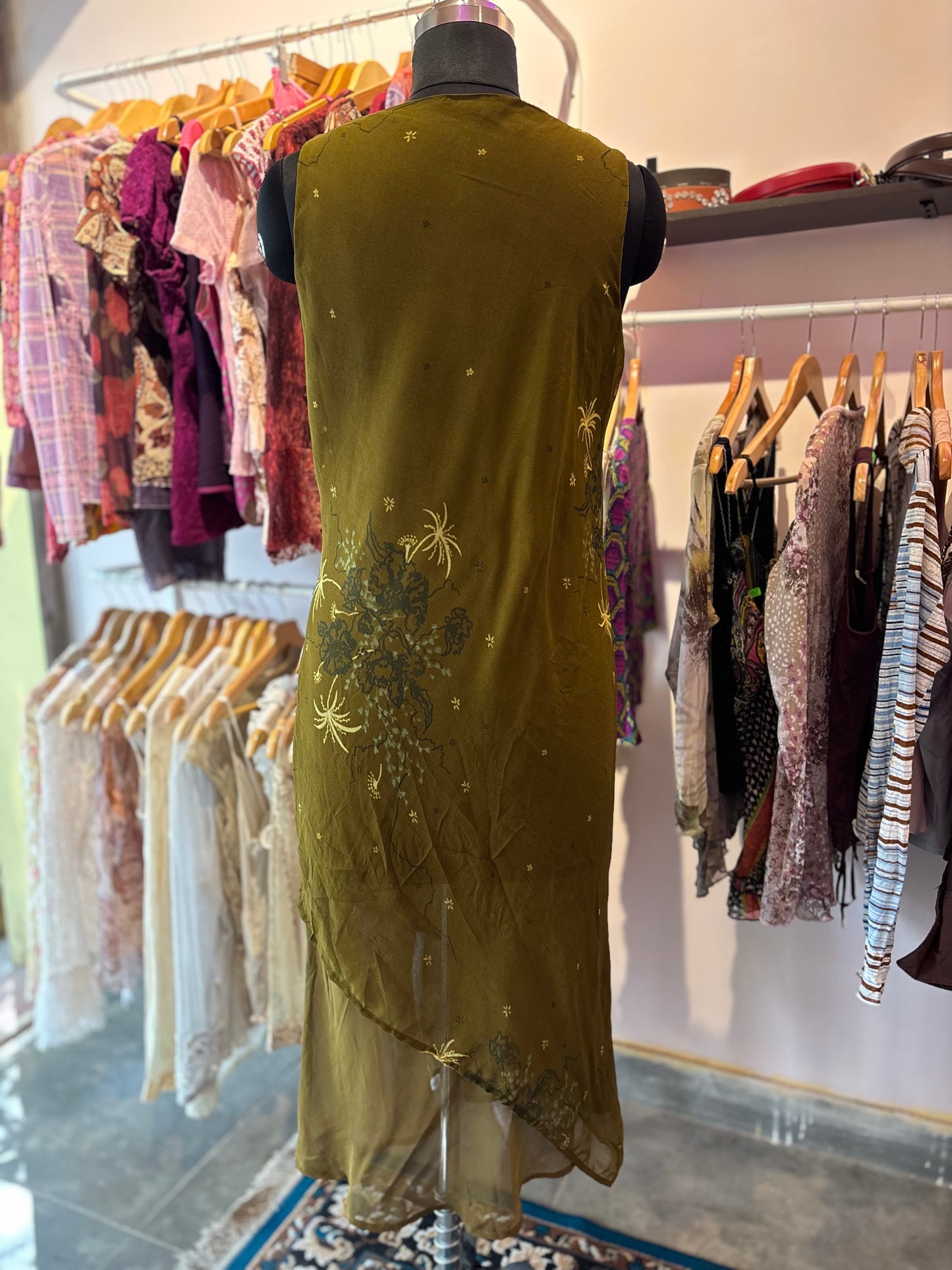 Olive layered dress
